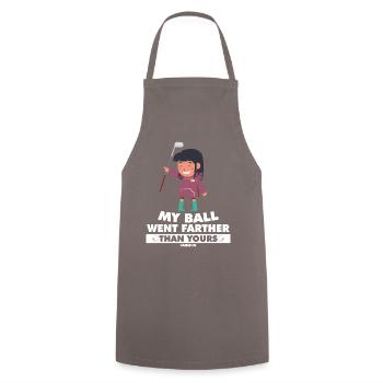 Girl Playing Golf Golfer Golf Ball Saying - Cooking Apron - grey - Front - AI Model Male 185 dark (185cm)