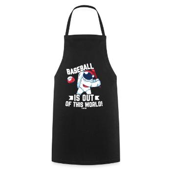 Baseball Bat Space Comet Planet - Cooking Apron - black - Front - AI Model Male 185 dark (185cm)