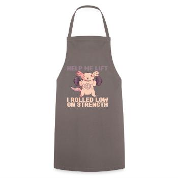 Pen and Paper for RPG Gaming Father - Cooking Apron - grey - Front - AI Model Male 185 dark (185cm)