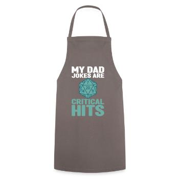 Pen and Paper for RPG Gaming Father - Cooking Apron - grey - Front - AI Model Male 185 dark (185cm)
