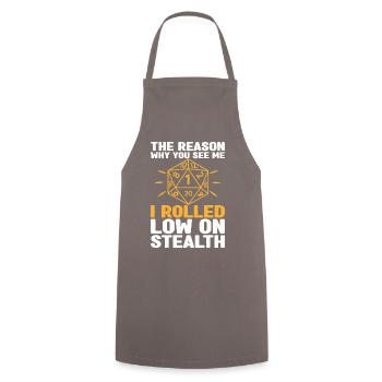 Pen and Paper for RPG Gaming Father - Cooking Apron - grey - Front - AI Model Male 185 dark (185cm)