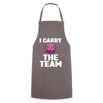Pen and Paper for RPG Gaming Father - Cooking Apron - grey - Front - AI Model Male 185 dark (185cm)