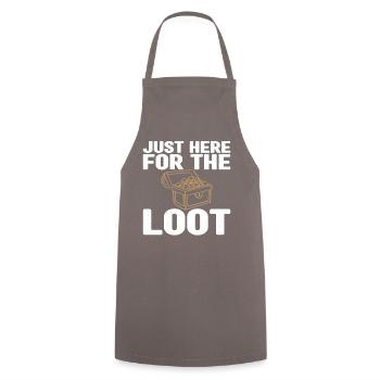 Pen and Paper for RPG Gaming Father - Cooking Apron - grey - Front - AI Model Male 185 dark (185cm)