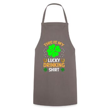 This is my lucky drinking Shirt - Kochschürze - Grau - Vorne - AI Model Male 185 dark (185cm)
