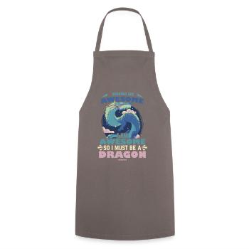 Dragons Are Awesome I Am Awesome So I Must Be A Dr - Cooking Apron - grey - Front - AI Model Male 185 dark (185cm)
