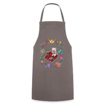 Katze Picknick Fairy Tale - Kochschürze - Grau - Vorne - AI Model Male 185 dark (185cm)