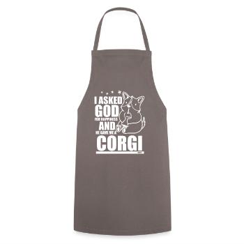 Corgi - Cooking Apron - grey - Front - AI Model Male 185 dark (185cm)