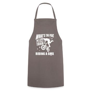 BMX Sport Bike Gift Idea - Cooking Apron - grey - Front - AI Model Male 185 dark (185cm)