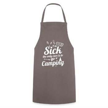 Camping Adventure Outdoor Camping Saying - Cooking Apron - grey - Front - AI Model Male 185 dark (185cm)