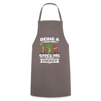 Carrot Paprika Broccoli Mama vegan - Cooking Apron - grey - Front - AI Model Male 185 dark (185cm)