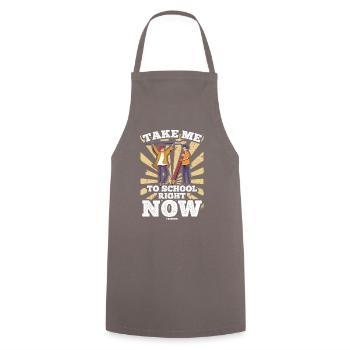 Kindergarten School Teacher Saying - Cooking Apron - grey - Front - AI Model Male 185 dark (185cm)