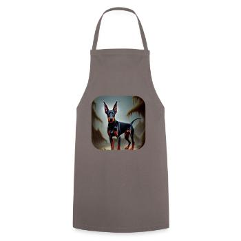 Doberman - Tablier de cuisine - gris - Devant - AI Model Male 185 dark (185cm)
