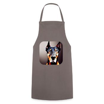 Doberman - Tablier de cuisine - gris - Devant - AI Model Male 185 dark (185cm)