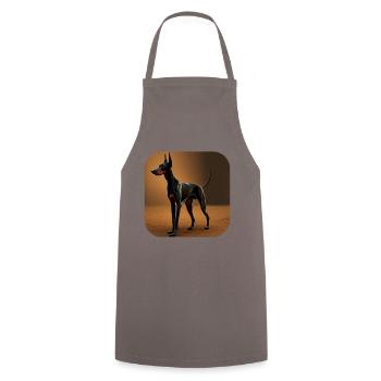 Dobermann - Kochschürze - Grau - Vorne - AI Model Male 185 dark (185cm)