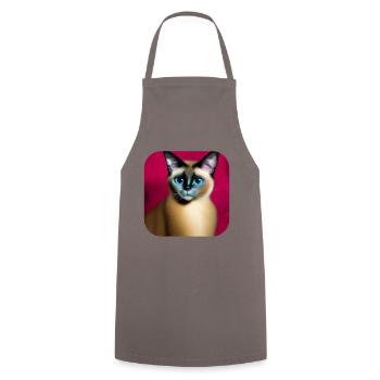 Siamese cat - Cooking Apron - grey - Front - AI Model Male 185 dark (185cm)