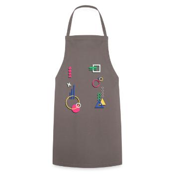 colorful art paintings colors and shapes - Cooking Apron - grey - Front - AI Model Male 185 dark (185cm)