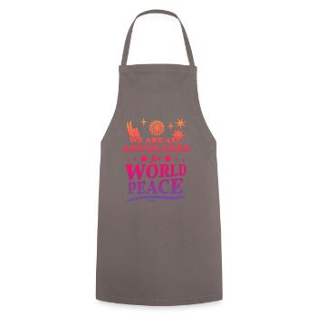 Frieden Geschenk Liebe Freundschaft - Kochschürze - Grau - Vorne - AI Model Male 185 dark (185cm)