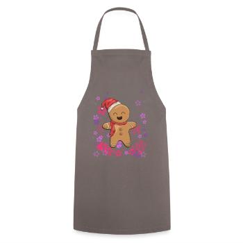 süßer Lebkuchen mit Blumen - Kochschürze - Grau - Vorne - AI Model Male 185 dark (185cm)
