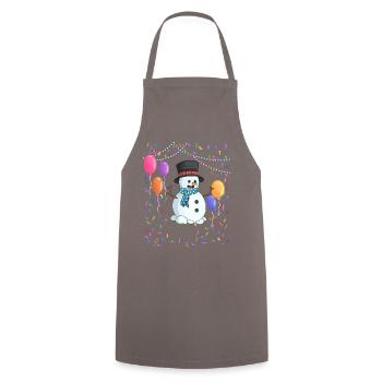 Snowman Winter Ice Party - Cooking Apron - grey - Front - AI Model Male 185 dark (185cm)