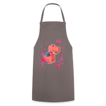 T-Rex Love Hearts Schoolchild - Tablier de cuisine - gris - Devant - AI Model Male 185 dark (185cm)