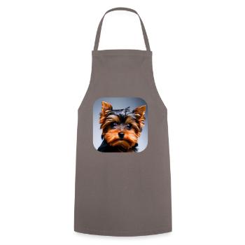 Yorkshire Terrier Chiot - Tablier de cuisine - gris - Devant - AI Model Male 185 dark (185cm)