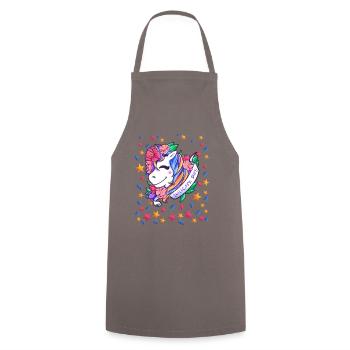 Journée de la licorne pour les enfants, les filles et les femmes - Tablier de cuisine - gris - Devant - AI Model Male 185 dark (185cm)