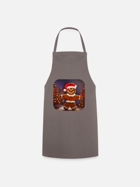 Homme en pain d’épices de Noël - Tablier de cuisine - gris