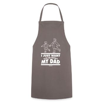 Papa Fille Enfant Fête des pères Fille Cadeau - Tablier de cuisine - gris - Devant - AI Model Male 185 dark (185cm)