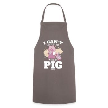 Pig - Cooking Apron - grey - Front - AI Model Male 185 dark (185cm)