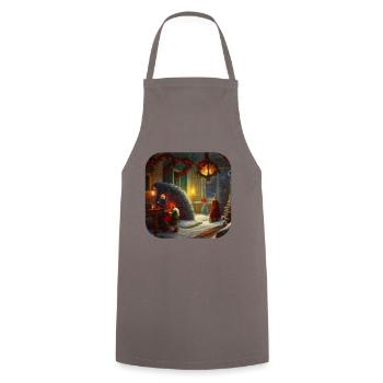 Motif de Noël - Tablier de cuisine - gris - Devant - AI Model Male 185 dark (185cm)