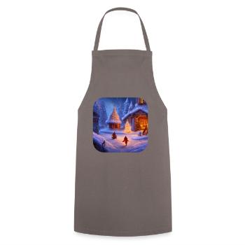 Motif de Noël - Tablier de cuisine - gris - Devant - AI Model Male 185 dark (185cm)