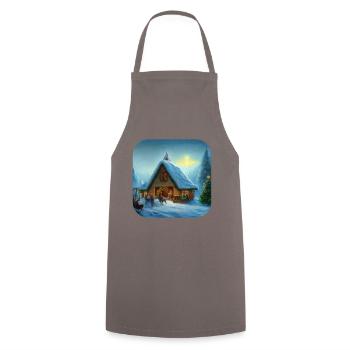 Motif de Noël - Tablier de cuisine - gris - Devant - AI Model Male 185 dark (185cm)