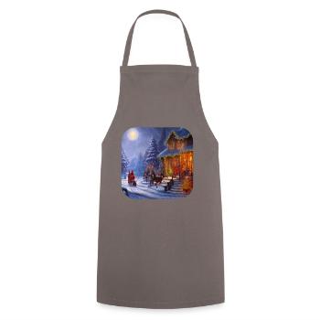 Motif de Noël - Tablier de cuisine - gris - Devant - AI Model Male 185 dark (185cm)