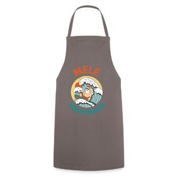 Mele Kalikimaka Hawaii Surfing Santa Claus - Cooking Apron - grey - Front - AI Model Male 185 dark (185cm)