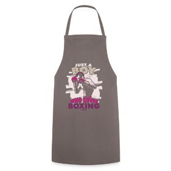 Just A Boy Who Loves Boxing - Kochschürze - Grau - Vorne - AI Model Male 185 dark (185cm)