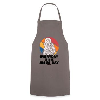 Chaque jour est le jour de Jésus - Tablier de cuisine - gris - Devant - AI Model Male 185 dark (185cm)