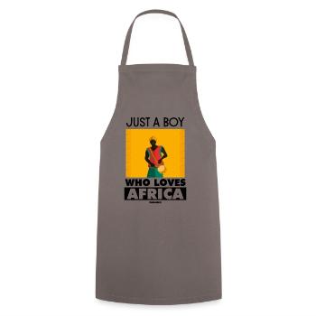 Just A Boy Who Loves Africa - Cooking Apron - grey - Front - AI Model Male 185 dark (185cm)