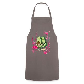 vegan Avocado Mama Papa Baby - Kochschürze - Grau - Vorne - AI Model Male 185 dark (185cm)