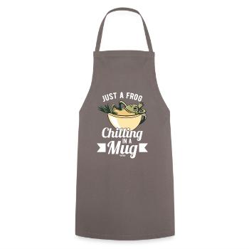 Just A Frog Chilling In A Mug - Cooking Apron - grey - Front - AI Model Male 185 dark (185cm)