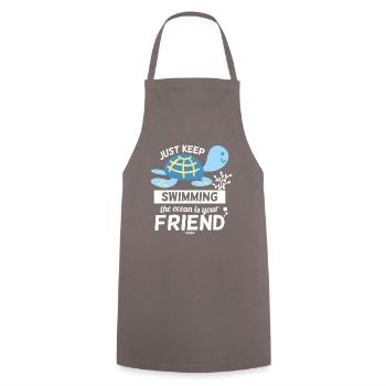 Turtle - Cooking Apron - grey - Front - AI Model Male 185 dark (185cm)