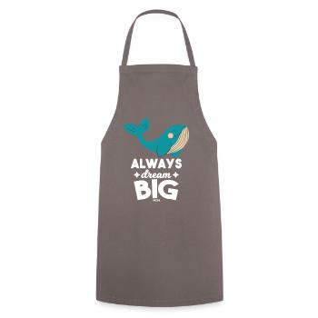 Douce grosse baleine bleue nageant dans la mer - Tablier de cuisine - gris - Devant - AI Model Male 185 dark (185cm)