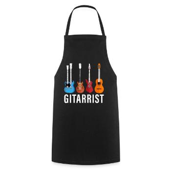 Gitarrist - Kochschürze - Schwarz - Vorne - AI Model Male 185 dark (185cm)