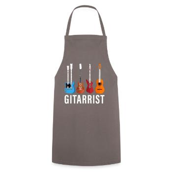 Gitarrist - Kochschürze - Grau - Vorne - AI Model Male 185 dark (185cm)