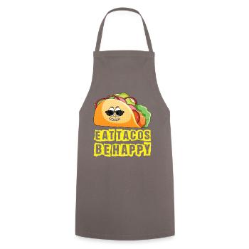 Eat Tacos be Happy - Kochschürze - Grau - Vorne - AI Model Male 185 dark (185cm)