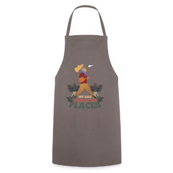 Papa Fille Enfant Fête des pères Fille Cadeau - Tablier de cuisine - gris - Devant - AI Model Male 185 dark (185cm)