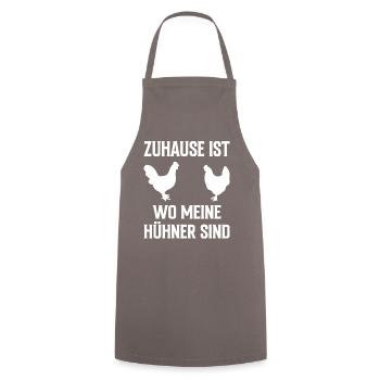 ZUHAUSE ist, wo meine Hühner sind - Kochschürze - Grau - Vorne - AI Model Male 185 dark (185cm)