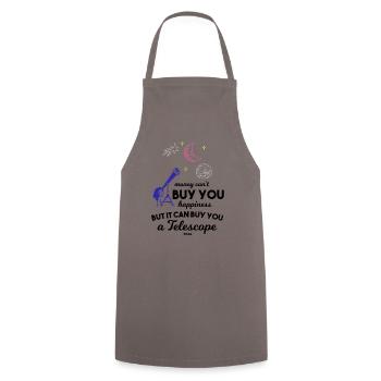 Shooting Star Moon Planet Telescope Saying - Cooking Apron - grey - Front - AI Model Male 185 dark (185cm)