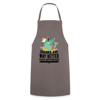 Les requins sont bien meilleurs que les petits amis - Tablier de cuisine - gris - Devant - AI Model Male 185 dark (185cm)