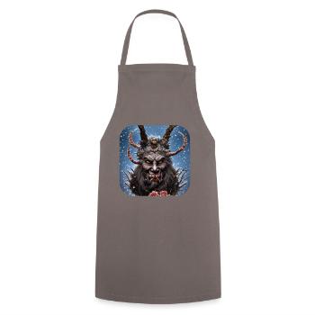 Krampus - Cooking Apron - grey - Front - AI Model Male 185 dark (185cm)