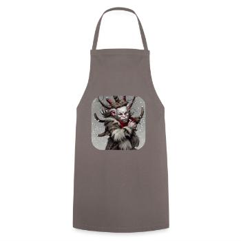 Krampus - Cooking Apron - grey - Front - AI Model Male 185 dark (185cm)